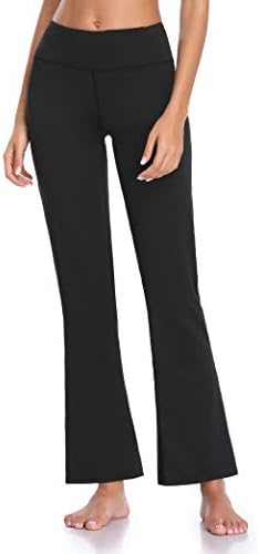 Women’s Workout Bootleg Yoga Pants Bootcut Leggings Active Wear with Hidden Pockets