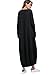Verdusa Women's Long Sleeve Casual Loose Fit Shift Midi Long Dress with Elastic Hem Black L