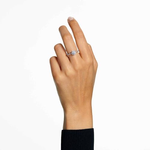 Stilla Cocktailring, Rhodinierter Damenring mit Strahlenden Swarovski Kristallen