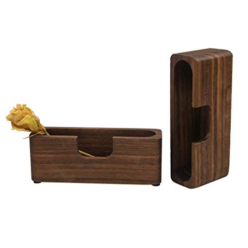 Muhuyi Wood Business Card Display Holder Office Business Card Desk Holder Business Card Stand Business Card Holder, 2 Pack - Thumbnail 2