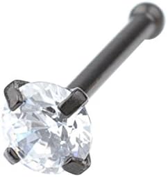 DS 20G Stainless Steel 3mm Clear Round\Square Diamond CZ Nose Bone StuDS Rings Pin Piercing Jewelry