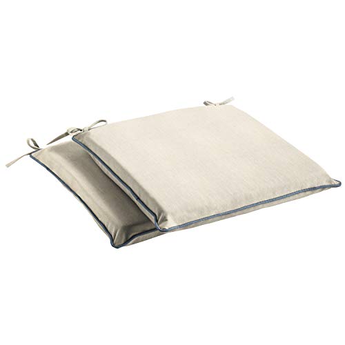 Sorra Home Sunbrella Indoor/Outdoor Cushion Corded Chair Pad Set, 20 in x 20 in…