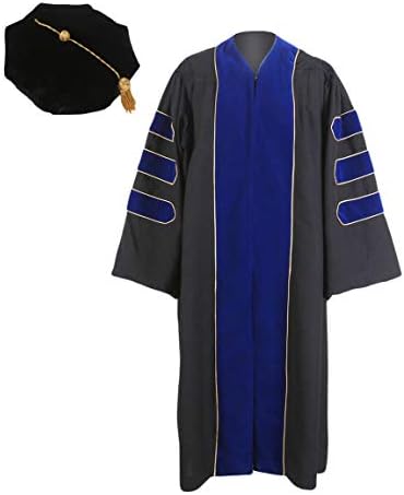MyGradDayUnisex Deluxe Doctoral Graduation Gown and 8-Side Tam Package with Gold Piping
