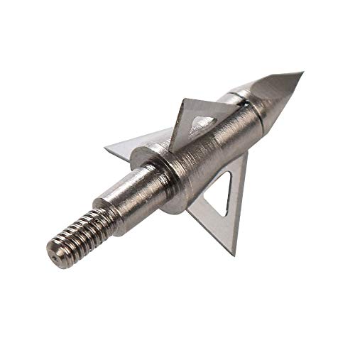 Bowhunting 100 Grain, 3 Blade Broadhead Steel Tips for Archery Crossbow
