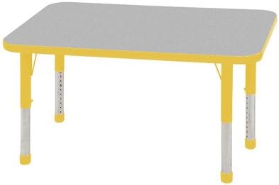 ECR4Kids 36" x 72" Rectangular Activity Table, Toddler Legs w/ Swivel Glides (Blue Top/Black Edge)