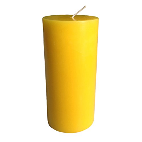 Collumino Pillar Candle, Long Burn Time, Dinner Bistro Table Church Wedding Candle (Yellow, 7 x 15 cm)