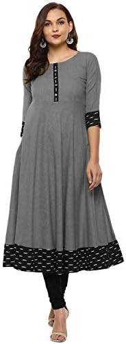 TIENER Anarkali kurti for women or girls long cotton slub 4 colours