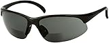 Sport Wrap Bifocal Sunglasses - Outdoor Reading/Activity Sunglasses (Black, 1.5x))