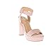 calico KiKi Women's Shoes Buckle Ankle Strap Open Toe Chunky High Heel Platform Dress Sandals