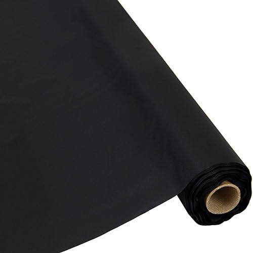Schorin Plastic Party Banquet Table Cover Roll - 300 ft. x 40 in. - Disposable Tablecloth (Black)