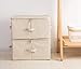 iwill CREATE PRO Collapsible Rigid Storage Bins with Lid, Shelves Clothes Storage Cubes, Tide Up Your Wardrobe, Beige, Set of 2
