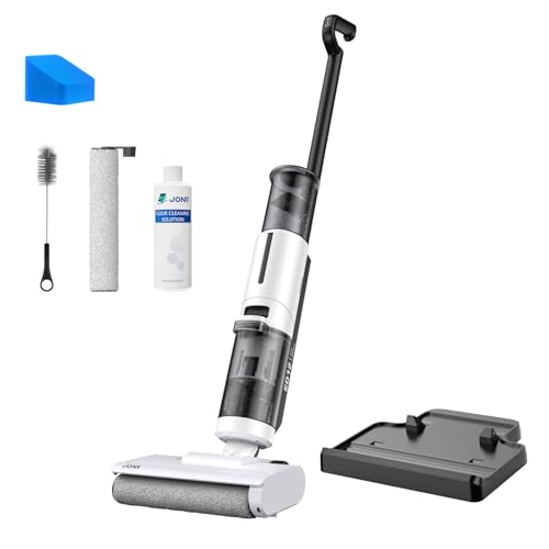 JONR ED12 Lite Wet Dry Vacuum Cleaner, Cordless Vacuum Mop with Self-Cleaning, 0.1” Edge Cleaning, Lightweight (7.7lbs), for Hard Floors & Pet Hair, Anti-Tangle Design (L)