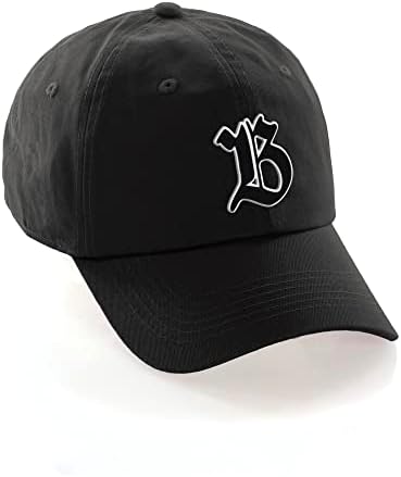 Custom Hat A to Z Initial Letters Classic Baseball Cap, Black Hat