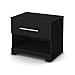 South Shore Primo Nightstand, Pure Black with Nickel Finish Handles