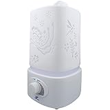 Yongtong 1.5L / 0.4 Gallon Humidifier Essential Oil Aroma Diffuser, 360 Degree Cool Mist Whisper-quiet Ultrasonic Air Purifier, with Cozy LED Variable Night Lights for Home Office (White)