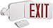 Morris Products Round Head LED Combo Exit Emergency Light – High Output, Remote Capable, Red LED Color, White Housing – 76 Lumens, Energy Saving Lamps – Fully Automatic –Glare Free, Adjustable