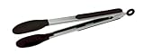 HIC Harold Import Co. 60546 HIC Elizabeth Karmel's 12-inch Stainless Steel And Black Super Silicone Tongs