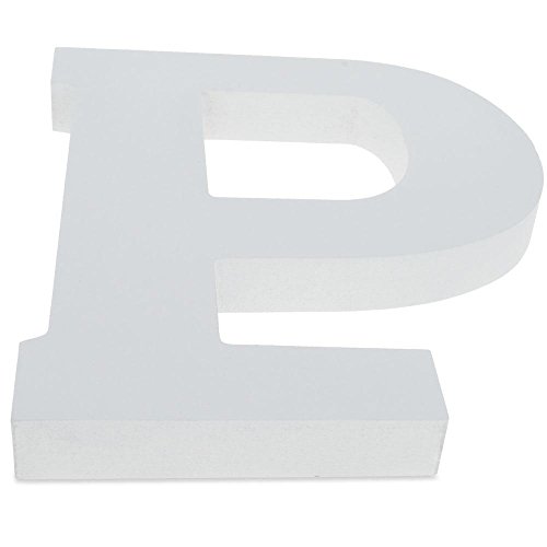6" Classic Font White Color Wooden Letter P