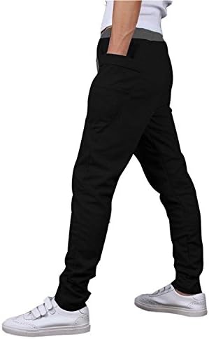 OXYVAN Men's Jogging Pants Elastic Waist Running Sweatpants Harem Trousers
