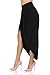 Fashion Ladybug Women's Layered Wide Leg Flowy Cropped Palazzo Pants, 3/4 Length High Waist Palazzo Wide Legs Capri Pants (Large, 1069-Black)