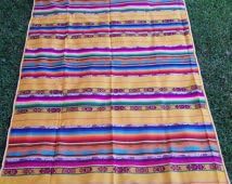 Incan Tapestry/Table Cloth/Multipurpose Fabric made in Ecuador (Yellow)