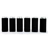 LAGUTE Beer Collapsible Insulated Coolies, Extra Thick Neoprene 6 Packs Can Sleeve Covers Fits 16 Oz Cans, Holds Longer Cold for Beer/Soda/Soft Drink, Great for Wedding, Events or Parties-Black DIY
