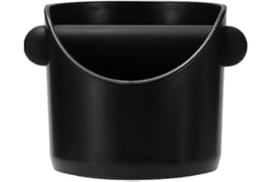 AUDEN ARCTIC Coffee Knock Box, 4.6 in, Barista Style Espresso Grounds Knock Box, Removable Plastic Knock Rod, Non-Slip Base, Espresso Maker Accessory (Black)