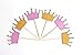 Happy Shop Glitter Pink and Gold Crown Cupcake Toppers 48 Pieces for Girls Princess Birthday Party,Baby Shower Decor,Wedding Party Decorations Supplies