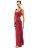 PattyBoutik Women's Sleeveless Summer Maxi Dress (Deep Red M)