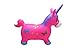 Welliboom Unicorn Hopper Kit, Pump Included, Inflatable Jumping Unicorn, Space Hopper, Ride-on Bouncy Unicorn Horse Hopper, Sit and Bounce, 3-Colors Available (Rose)