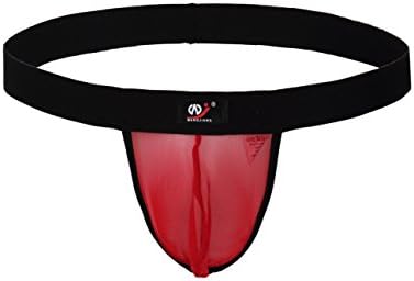 AmyTom Men's Sheer Mesh G-String Thong Underwear Asia L = US M Red