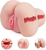 Pussy Ass Male Masturbator with Built-in Cock Ring - Adorime 3D Realistic Butt Anal Stroker and Virgin Vagina Love Doll Sex Toys for Men Masturbation with 2 Holes (4.06 pounds)