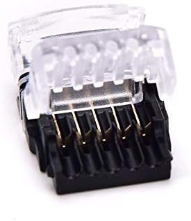 YUTOKEER 5 Pin LED Strip Connector 5050 LED Tape Light Connection Conductor LED Strip to Wire Connector for Waterproof IP65 12mm RGBW RGBY LED Strip Lights (5 PCS) (12mm Connector) - Image 3