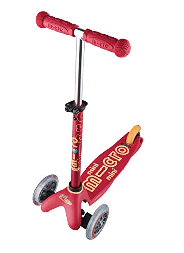 Micro Mini Deluxe 3-Wheeled, Lean-to-Steer, Swiss-Designed Micro Scooter for Kids, Ages 2-5 - Ruby