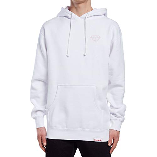 Diamond Supply Co Men's Champagne Script Hoodie Sweatshirt (White