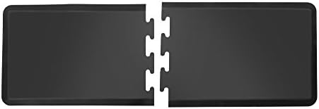 MAXMAT Puzzle Piece Anti-fatigue Standing Foot Mat 100%PU 24 in x 72 in for Workshop and Kitchen,Black