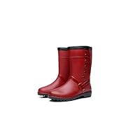 Thicken Waterproof Warm Rain Boots Waterproof Shoes Women Rainboots Fashion Rubber Boots,Red,36