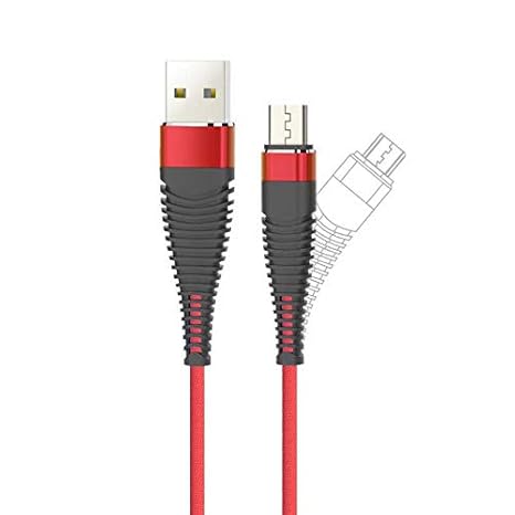 Sweet Tech Micro USB Kabel 2.4A Heavy Duty Flexible Schnellladung und Datenübertragung - Rot für Oukitel K7000