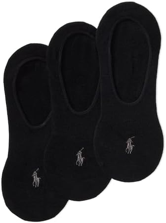 polo dress liner socks 6PK Polo Ralph Lauren Dress Liners Socks No Slip Heel Black Gray Logo Men  6-12.5