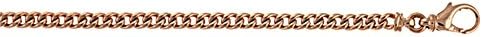 14k Rose Gold 4.5mm Cuban Curb Solid Link Chain Bracelet - 7.25"