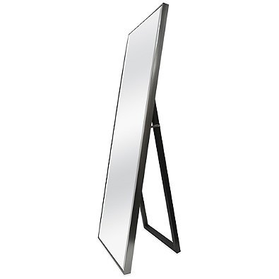 Cheval Thin Profile Floor Standing Mirror in Silver | 59.5-Inch x 19-Inch