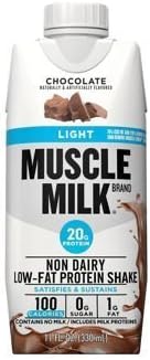 Chocolate Muscle Milk Light Ready-to-Drink Shake, 18 Individual Screw Top 11-Ounce Cartons by Muscle Milk Light RTD