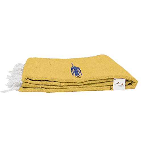 Open Road Goods Yoga Blanket - Thick Mexican Thunderbird Blanket - Handmade and Made for Yoga! (Yellow)