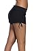 Aleumdr Womens Waistband Side Bottom Board Shorts Swimming Panty Black Medium