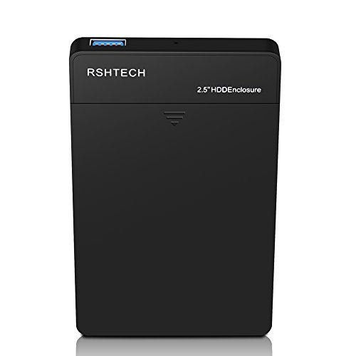 RSHTECH Hard Drive Enclosure USB 3.0 Hard Drive Docking Station External Disk Case for 2.5 inch 7mm 9.5mm SATA HDD SDD, Support UASP up to 4TB Drives(Black)