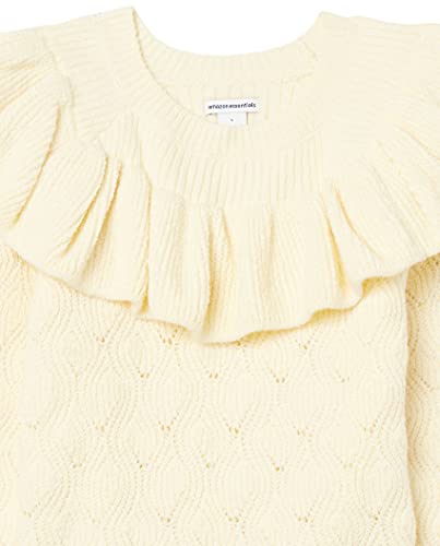 AMAZON ESSENTIALS TODDLER GIRLS’ SOFT TOUCH RUFFLE SWEATER – DISCONTINUED COLORS, IVORY, 2T