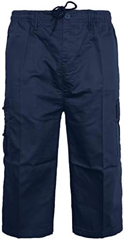 Style Spot Mens Plain Shorts Cargo Combat Casual 3/4 Three Quarter Length 6 Pockets Lightweight Shorts