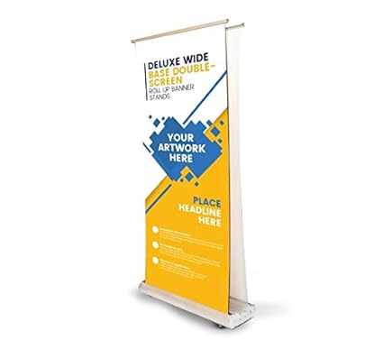 Circleone Deluxe Wide Base Double Screen Roll Up Banner Stand