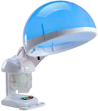 2 In 1 Portable Hair And Facial Steamer Mini Table SPA Steamer Machine Hot Mist Ozone With Cap Bonnet Hood For Hair Therapy Salon Beauty Barber Equipment,Blue
