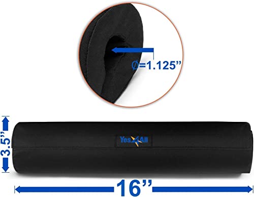 Yes4All Barbell Foam Nylon Pad Squat Pad For Lunges, Squats And Hip Thrust Pad - Weight Lifting Bar Cushion Pad For Neck And Shoulders While Training - Fit Standard And Olympic Bars